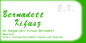 bernadett kifusz business card